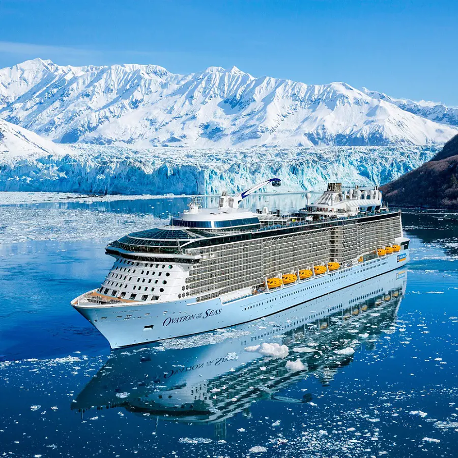 Ovation of the Seas can show ice bergs from North Star