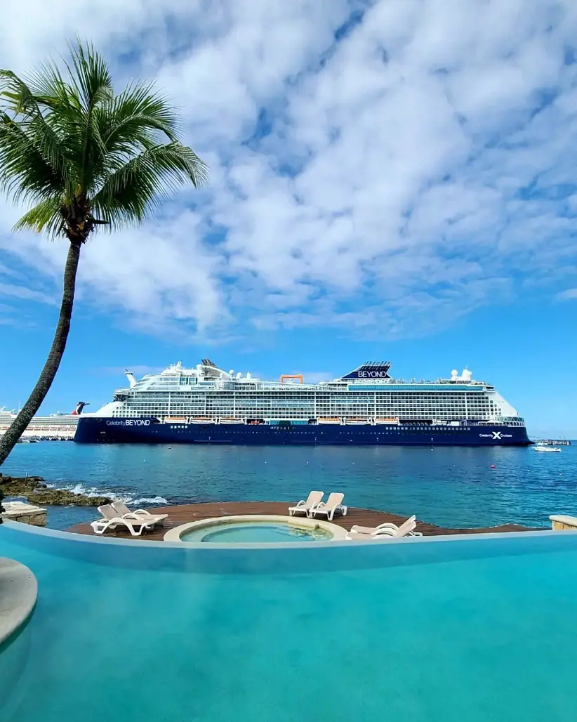 Celebrity vessel settling down its journey in Bahamas.