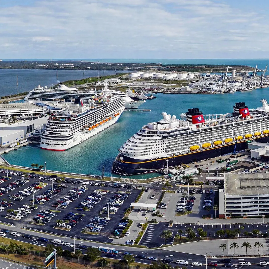As seen, Disney cruise ship is ready to depart.