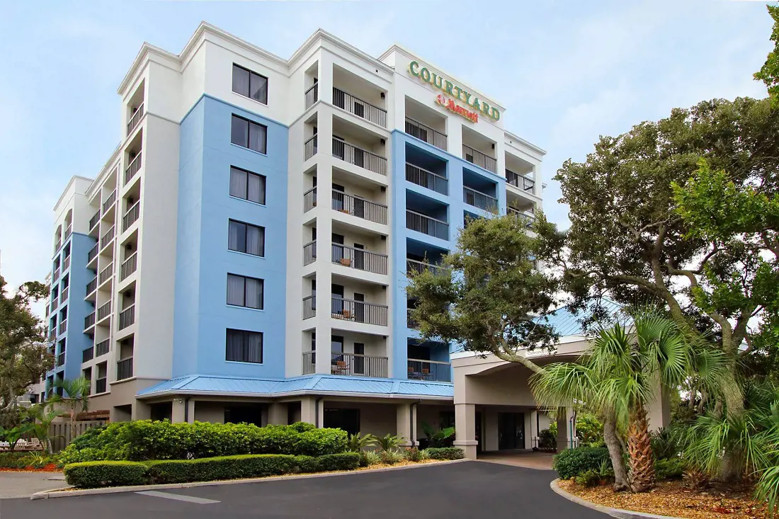 Courtyard Marriott Cocoa Beach is in walking distance from the Cocoa Beach
